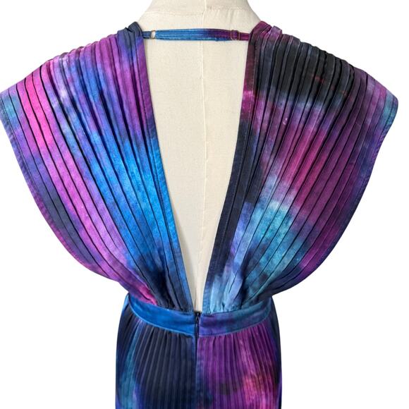 L'idee Gala Plisse Maxi Dress Gown Blue Purple Multicolor Size US 4 AU 8 - Picture 7 of 10
